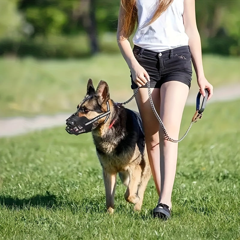 Large Dog Muzzle, Anti-Bite & Anti-Chew Mask for German Shepherds, Golden Retrievers, Labradors - Silent Dog Muzzle with Adjustable Strap, Nylon Material, Pet Training Accessory|Adjustable Dog Muzzle|Durable Dog Muzzle