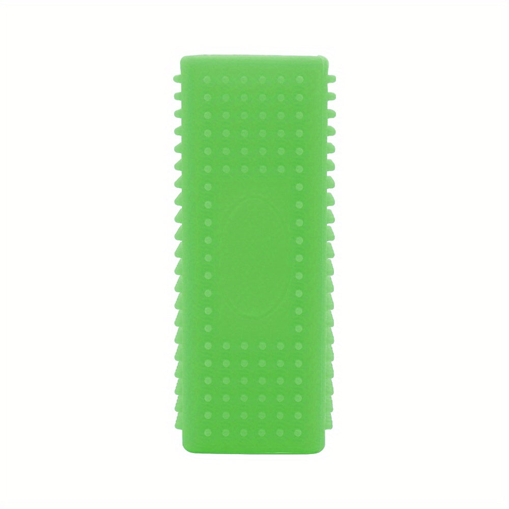 Silicone & Dog Bath Brush - Gentle Massaging Pet Grooming Brush with Blue Bristles & Rounded Tips, Self-Cleaning Bath/Shower Brush for Sensitive Beige, for Kittens & Puppies, Durable Bathing for Cats and Small Dogs, Cleaning