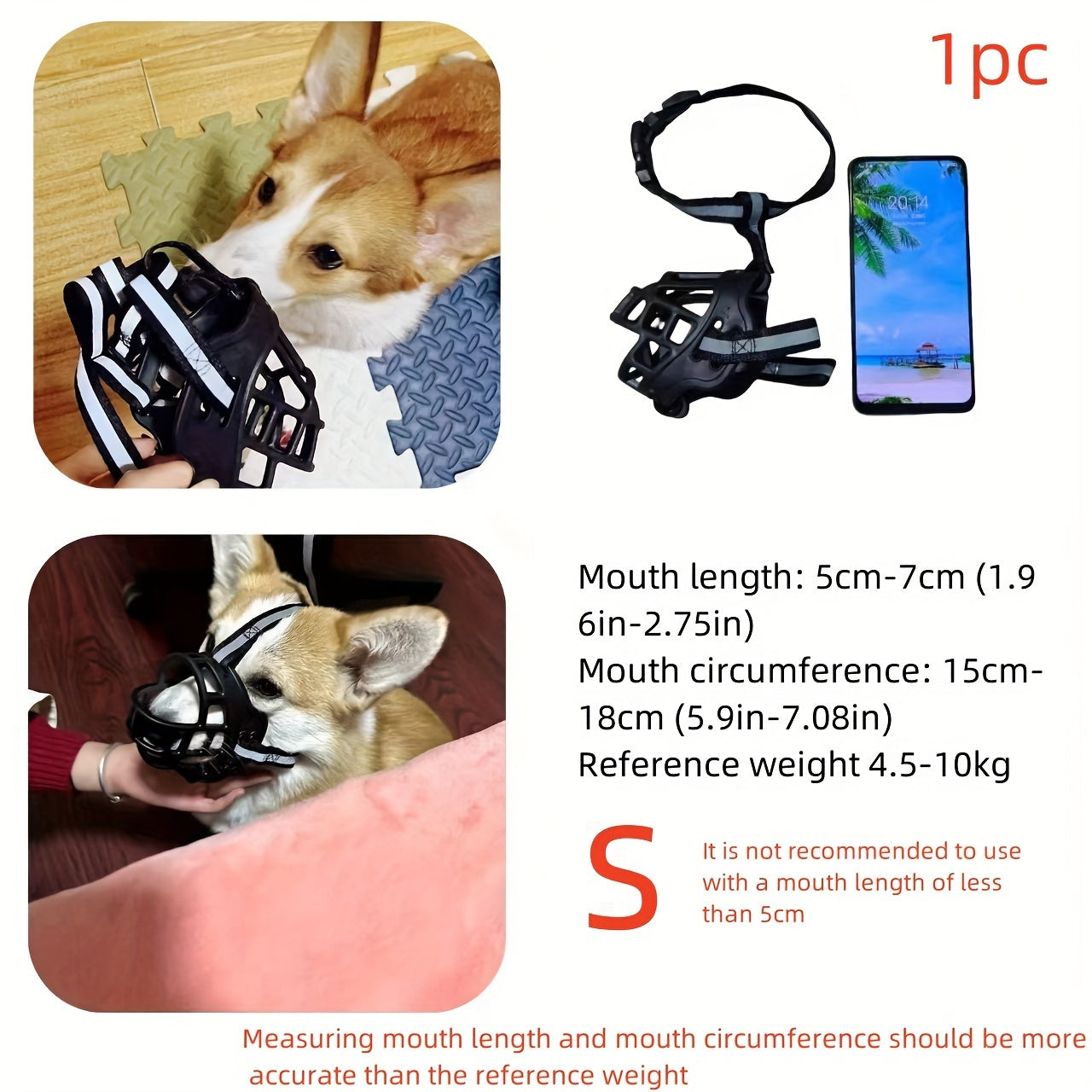Large Dog Muzzle, Anti-Bite & Anti-Chew Mask for German Shepherds, Golden Retrievers, Labradors - Silent Dog Muzzle with Adjustable Strap, Nylon Material, Pet Training Accessory|Adjustable Dog Muzzle|Durable Dog Muzzle