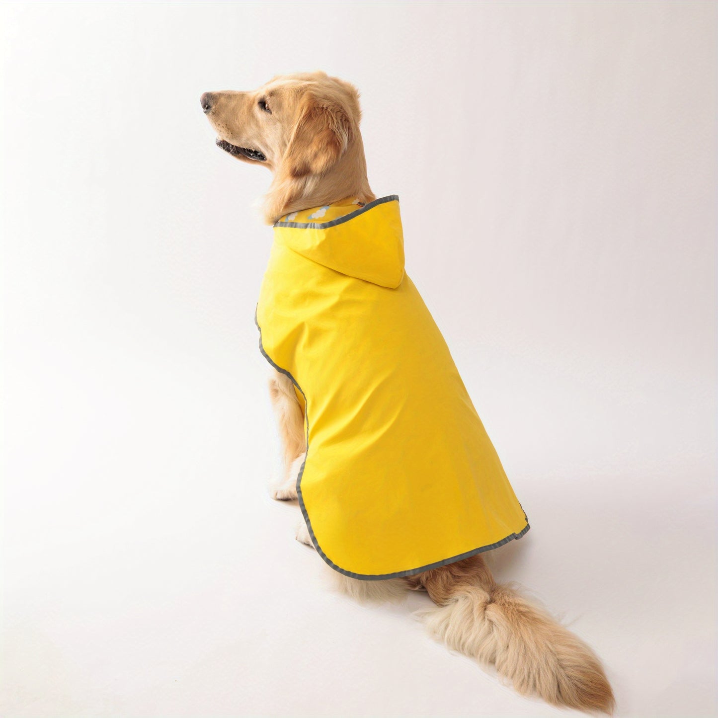 1pc PETS TALE Reversible Dog Raincoat, Polyester Pet Jacket with Duck Print, Machine Washable, Adjustable Straps for Small to Extra Large Breeds