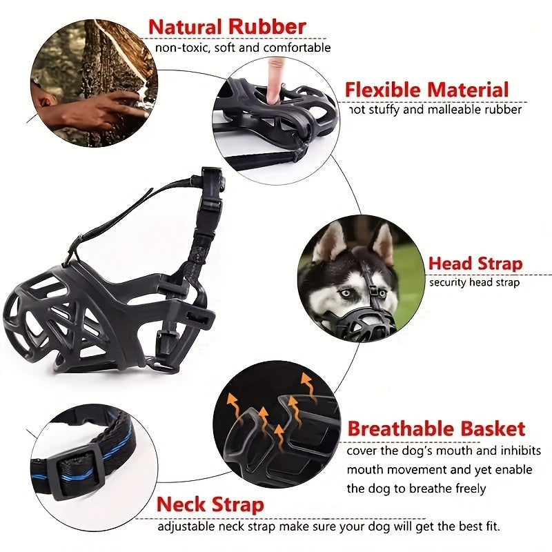 Large Dog Muzzle, Anti-Bite & Anti-Chew Mask for German Shepherds, Golden Retrievers, Labradors - Silent Dog Muzzle with Adjustable Strap, Nylon Material, Pet Training Accessory|Adjustable Dog Muzzle|Durable Dog Muzzle