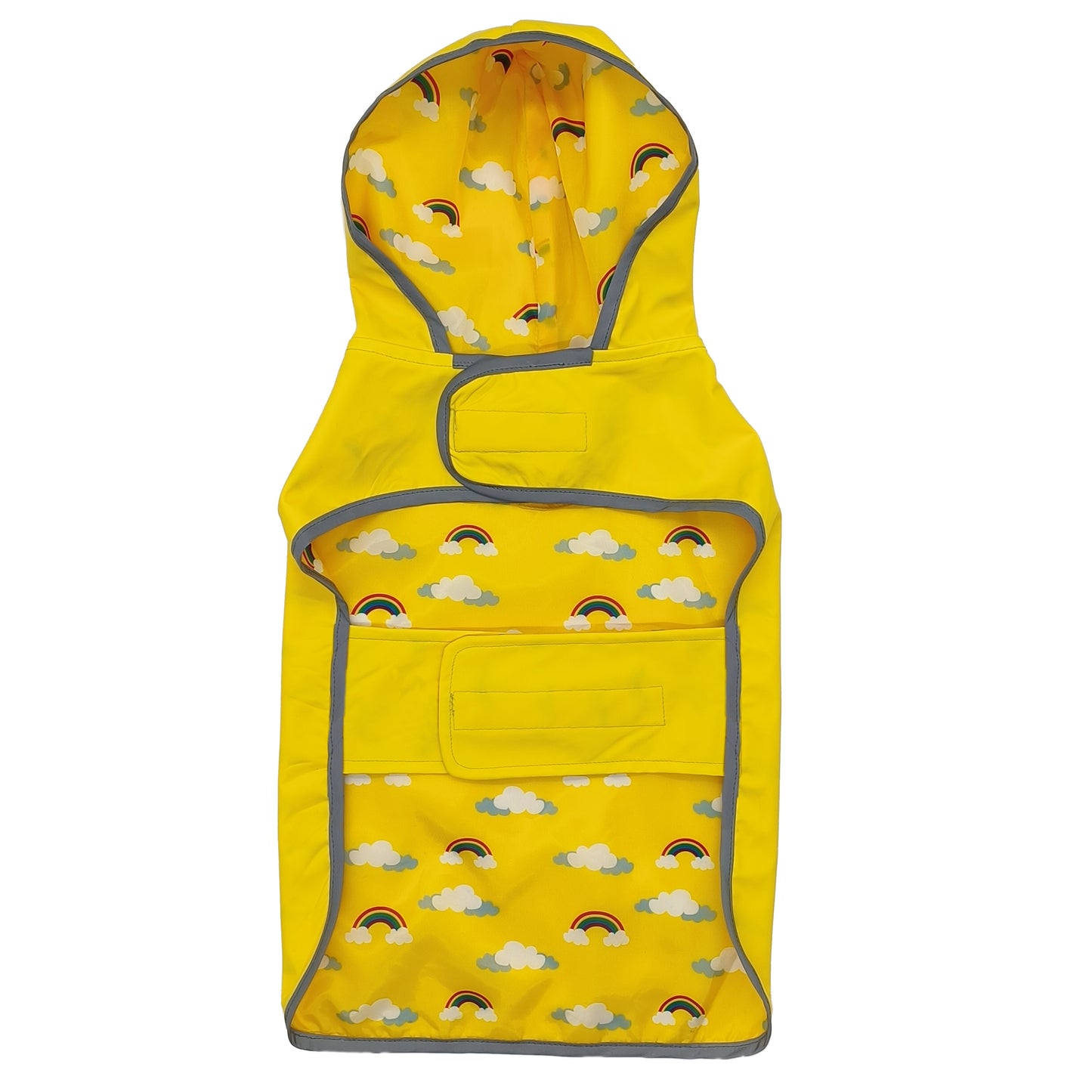 1pc PETS TALE Reversible Dog Raincoat, Polyester Pet Jacket with Duck Print, Machine Washable, Adjustable Straps for Small to Extra Large Breeds