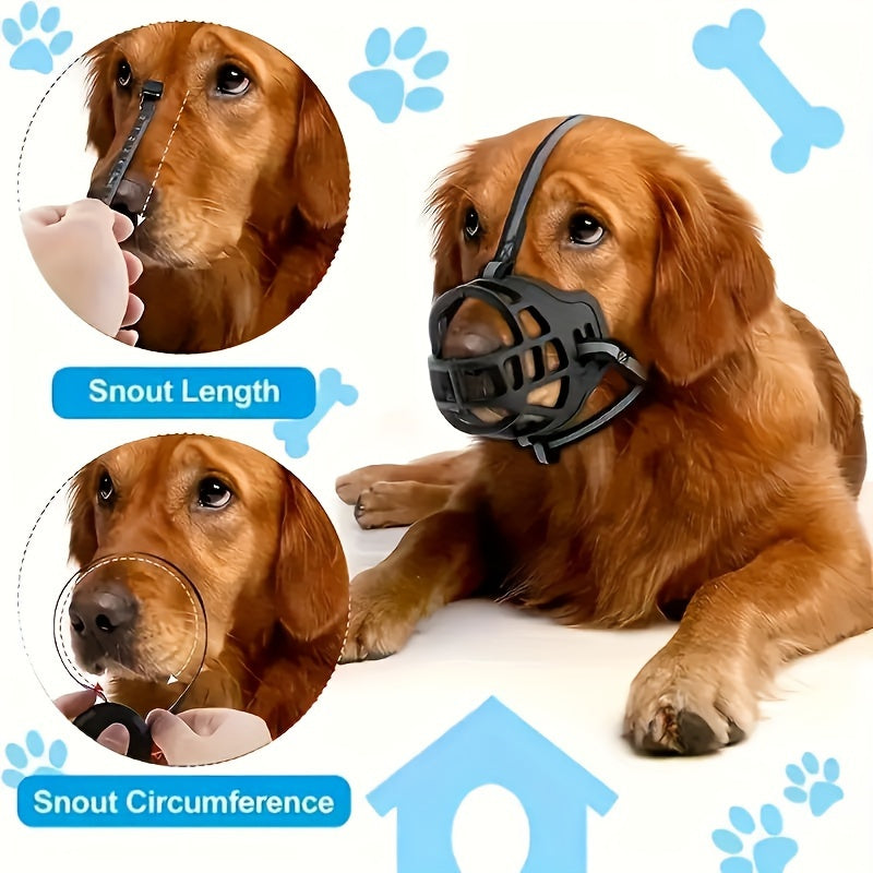 Large Dog Muzzle, Anti-Bite & Anti-Chew Mask for German Shepherds, Golden Retrievers, Labradors - Silent Dog Muzzle with Adjustable Strap, Nylon Material, Pet Training Accessory|Adjustable Dog Muzzle|Durable Dog Muzzle