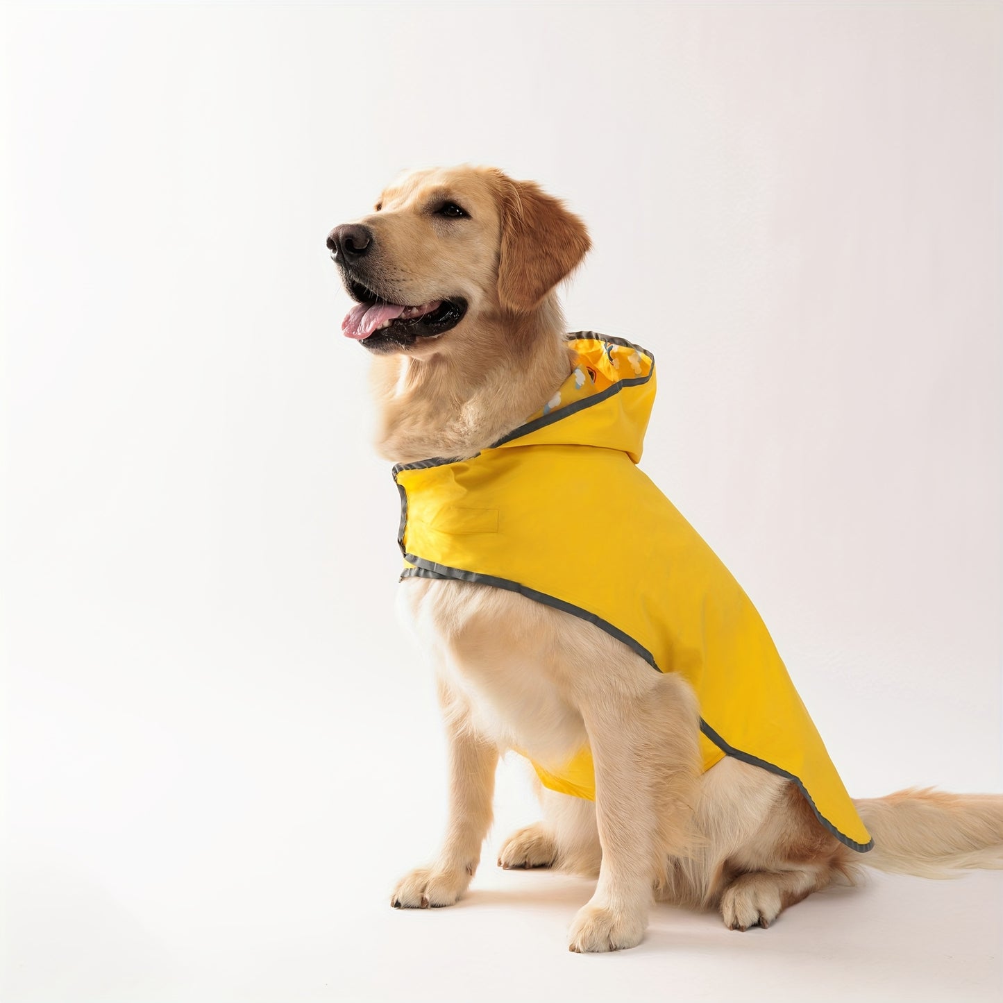 1pc PETS TALE Reversible Dog Raincoat, Polyester Pet Jacket with Duck Print, Machine Washable, Adjustable Straps for Small to Extra Large Breeds