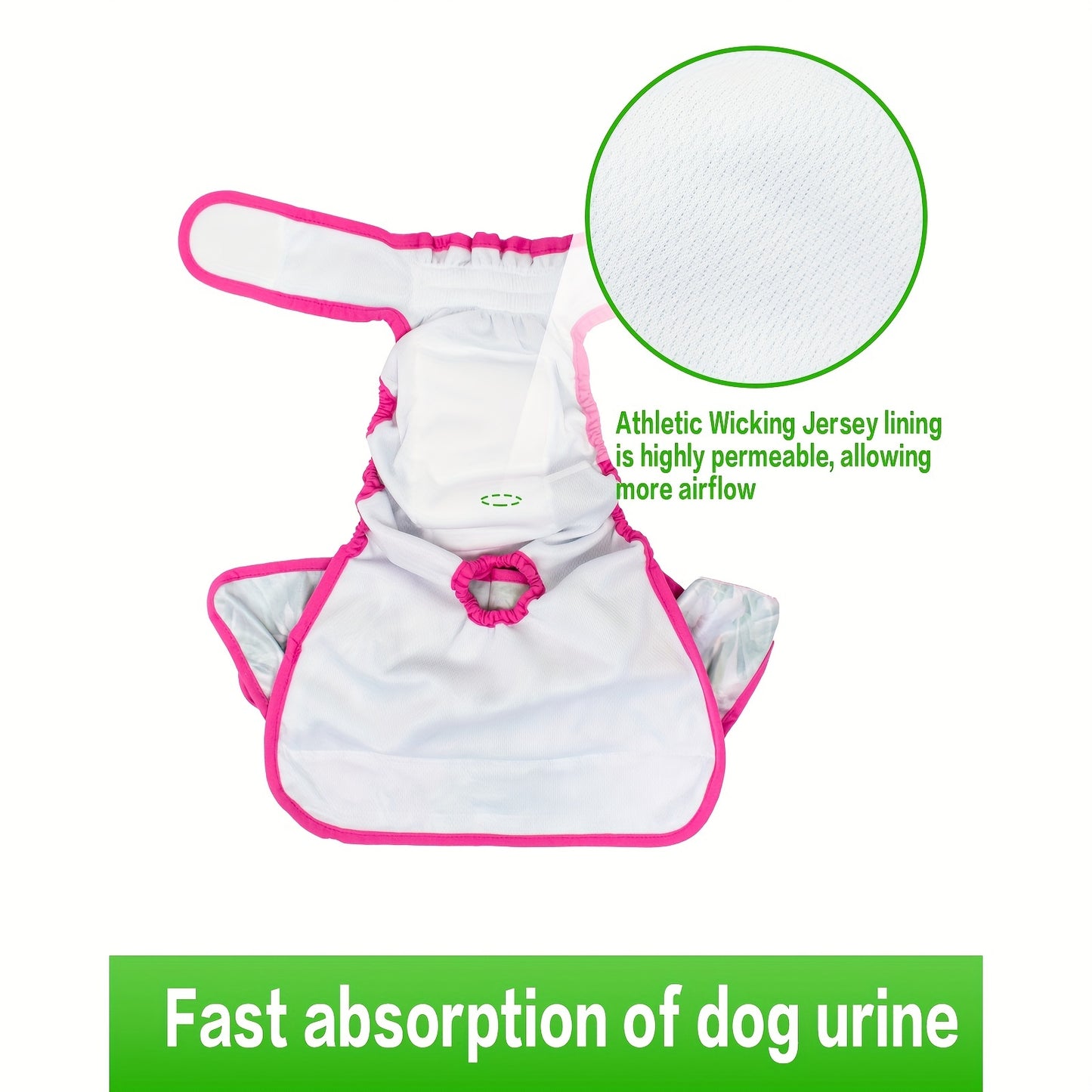 1pc Reusable & Washable Female Dog Diaper in Vibrant Floral Patterns | Soft, Breathable Polyester | Ideal for Heat Cycle & Incontinence | Easy to Use & Clean, Heat Cycle Care|Stylish Pet Wear|Washable Pet Item, Doggie Diapers