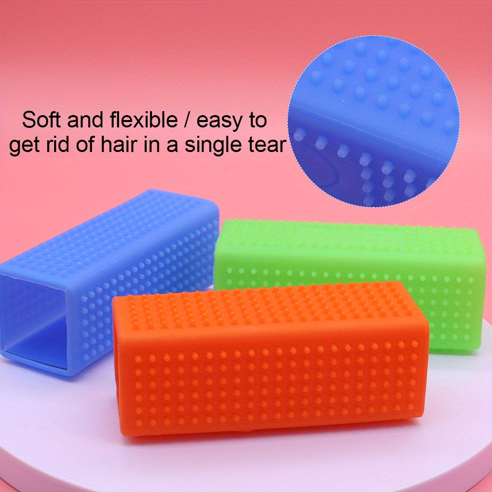 Silicone & Dog Bath Brush - Gentle Massaging Pet Grooming Brush with Blue Bristles & Rounded Tips, Self-Cleaning Bath/Shower Brush for Sensitive Beige, for Kittens & Puppies, Durable Bathing for Cats and Small Dogs, Cleaning
