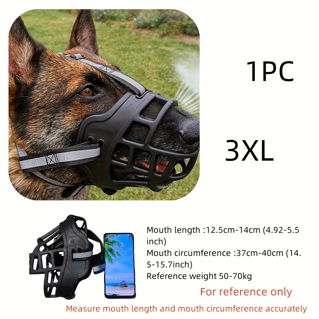 Large Dog Muzzle, Anti-Bite & Anti-Chew Mask for German Shepherds, Golden Retrievers, Labradors - Silent Dog Muzzle with Adjustable Strap, Nylon Material, Pet Training Accessory|Adjustable Dog Muzzle|Durable Dog Muzzle