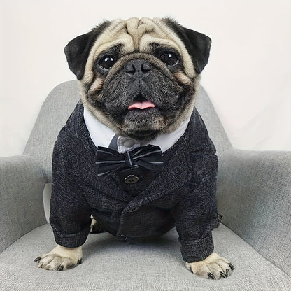 Plaid Print Pet Suit Jacket for Dog And for Wedding Formal Clothes Christmas Gift