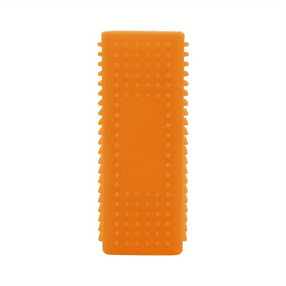 Silicone & Dog Bath Brush - Gentle Massaging Pet Grooming Brush with Blue Bristles & Rounded Tips, Self-Cleaning Bath/Shower Brush for Sensitive Beige, for Kittens & Puppies, Durable Bathing for Cats and Small Dogs, Cleaning