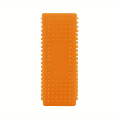 Silicone & Dog Bath Brush - Gentle Massaging Pet Grooming Brush with Blue Bristles & Rounded Tips, Self-Cleaning Bath/Shower Brush for Sensitive Beige, for Kittens & Puppies, Durable Bathing for Cats and Small Dogs, Cleaning