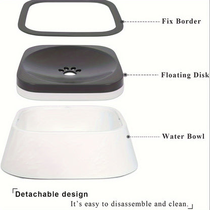 Spill-Proof Pet Water Bowl for Dogs & Cats - Anti-Splash, Non-Slip Base with Floating Filter Design, Perfect for Travel & Home Use, Dog Water Bowl