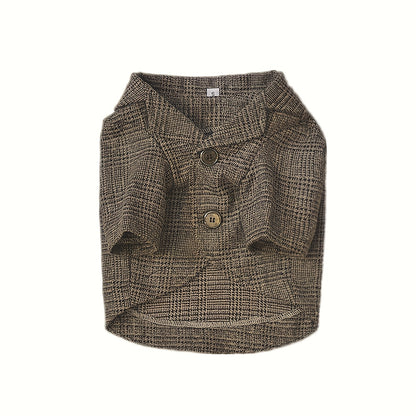 Plaid Print Pet Suit Jacket for Dog And for Wedding Formal Clothes Christmas Gift