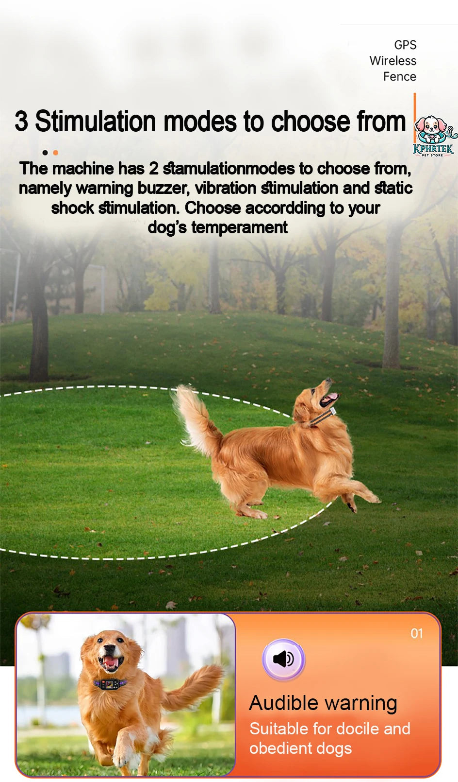 2025 New Pet GPS Wireless Electronic Fence – Dog Training Device & Barking Control Collar, Waterproof & Rechargeable