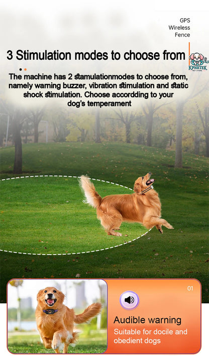 2025 New Pet GPS Wireless Electronic Fence – Dog Training Device & Barking Control Collar, Waterproof & Rechargeable