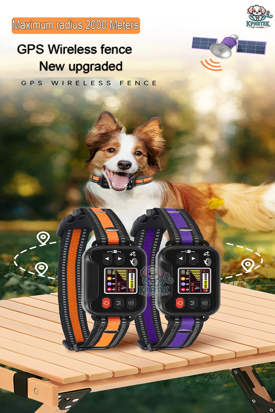 2025 New Pet GPS Wireless Electronic Fence – Dog Training Device & Barking Control Collar, Waterproof & Rechargeable