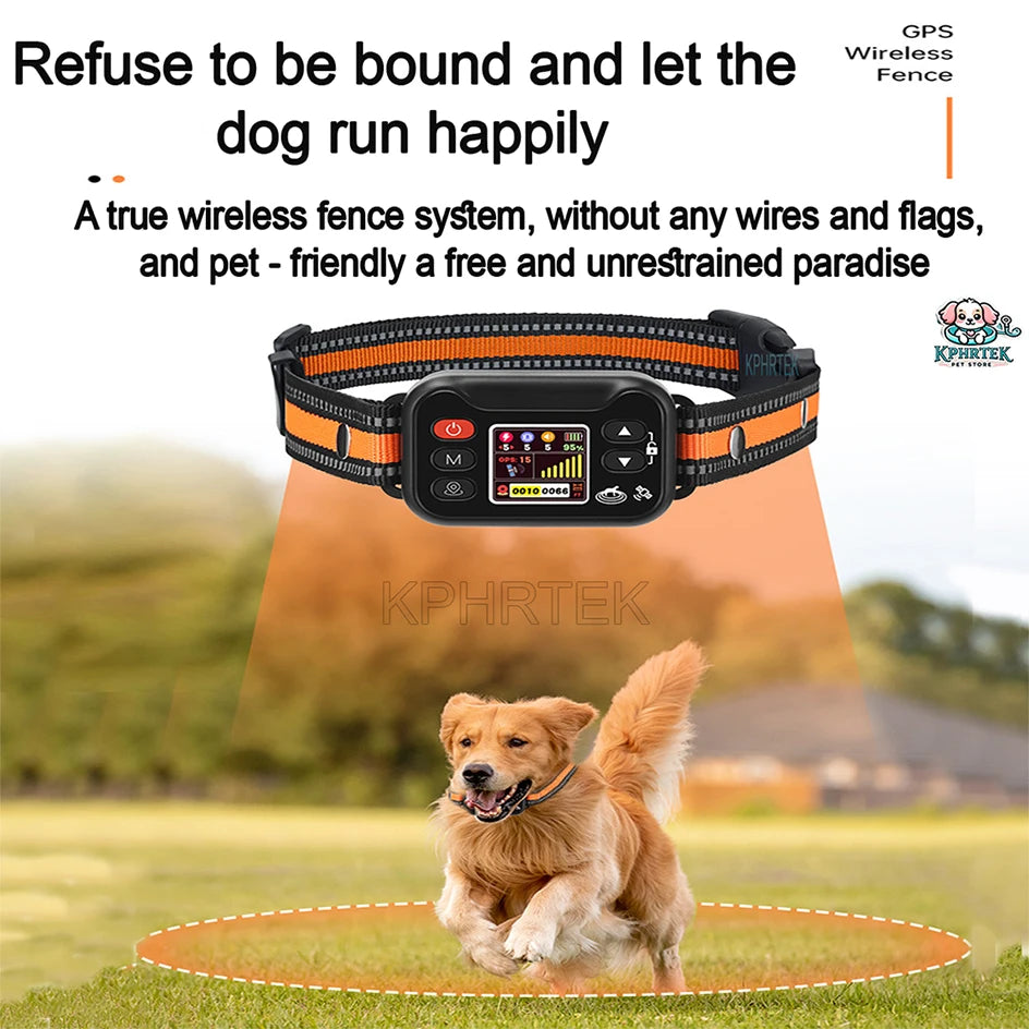 2025 New Pet GPS Wireless Electronic Fence – Dog Training Device & Barking Control Collar, Waterproof & Rechargeable