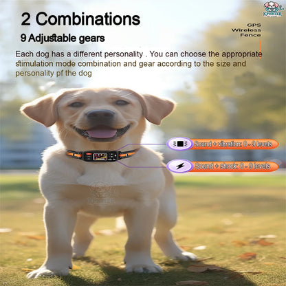2025 New Pet GPS Wireless Electronic Fence – Dog Training Device & Barking Control Collar, Waterproof & Rechargeable
