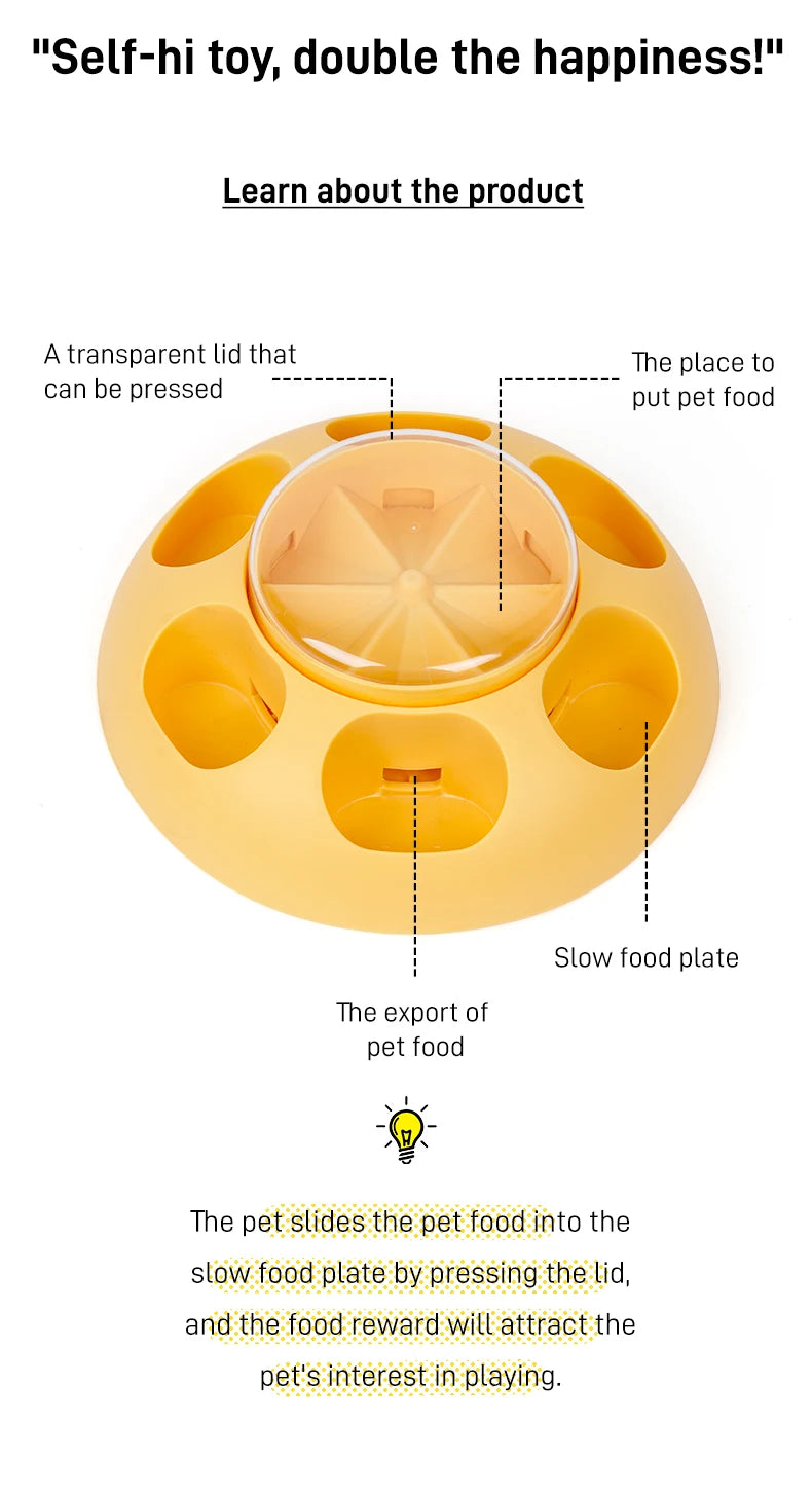 Pet Press Feeder Smart Interactive Controlled Feeding Fun Easy Convenient Automatic Timer Healthy Entertaining Training Puzzle