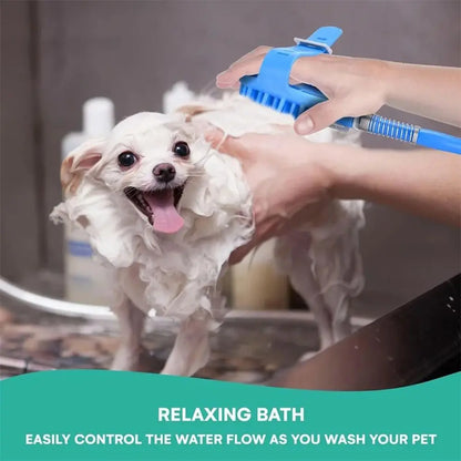 Silicone Material Pet Bathing Gadget Shower Head Design Easy Bathing Dog Massage Brush Massage Function Pet Cleaning