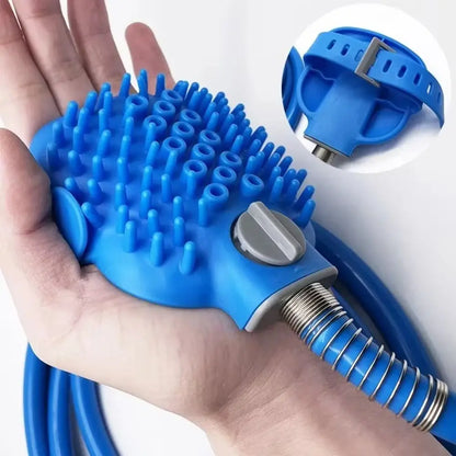 Silicone Material Pet Bathing Gadget Shower Head Design Easy Bathing Dog Massage Brush Massage Function Pet Cleaning
