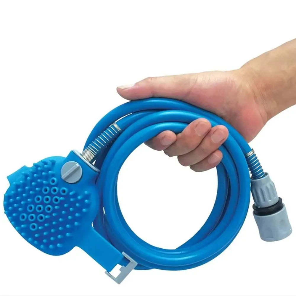 Silicone Material Pet Bathing Gadget Shower Head Design Easy Bathing Dog Massage Brush Massage Function Pet Cleaning