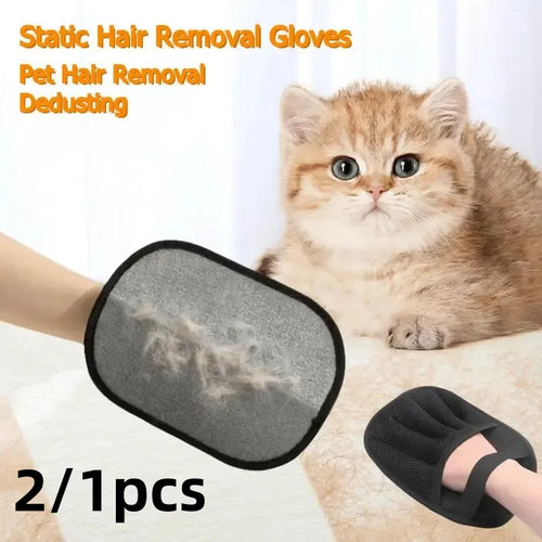 Pet Hair Removal Tool Reusable Static Removal Gloves, Double-Sided Grooming Gloves for Pets, Removes Pet Fur Hair for Carpets