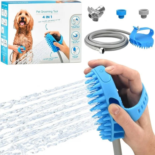 Best-selling pet bathing gadget - Dog massage brush with silicone massage shower head