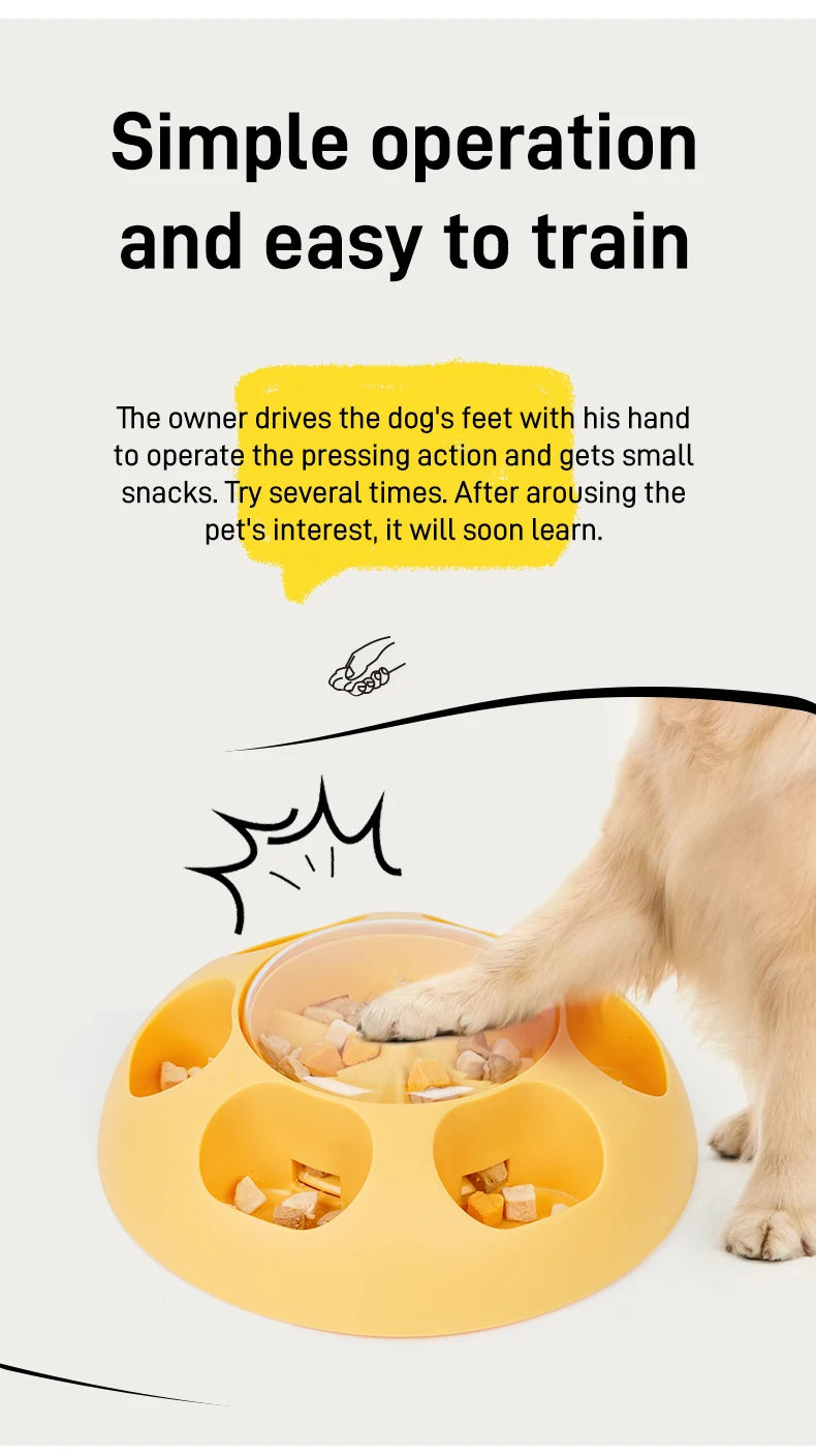 Pet Press Feeder Smart Interactive Controlled Feeding Fun Easy Convenient Automatic Timer Healthy Entertaining Training Puzzle