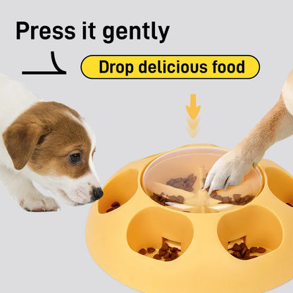 Pet Press Feeder Smart Interactive Controlled Feeding Fun Easy Convenient Automatic Timer Healthy Entertaining Training Puzzle
