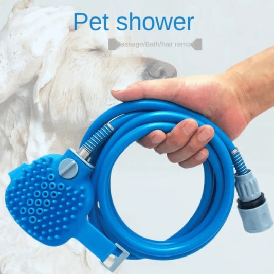 Silicone Material Pet Bathing Gadget Shower Head Design Easy Bathing Dog Massage Brush Massage Function Pet Cleaning