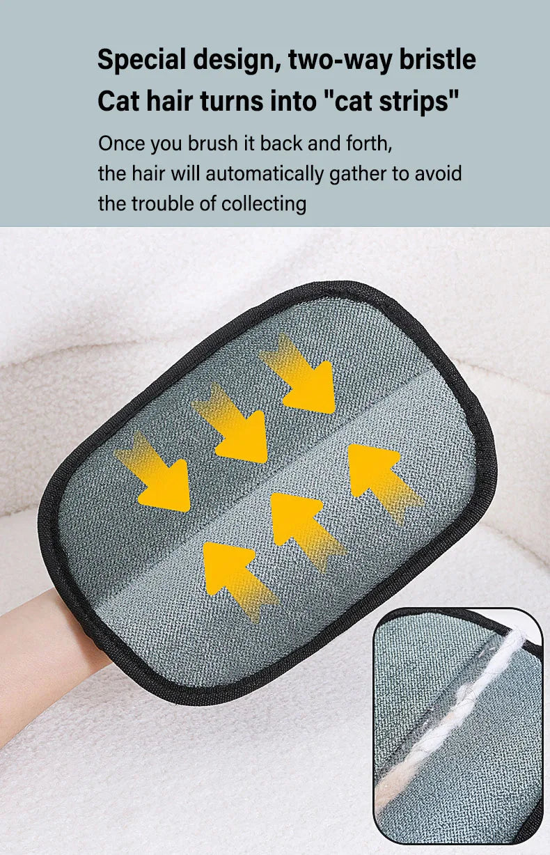 Pet Hair Removal Tool Reusable Static Removal Gloves, Double-Sided Grooming Gloves for Pets, Removes Pet Fur Hair for Carpets