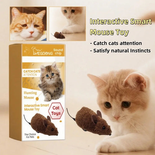 Pet Interactive Mouse Toy Plush Simulation Sound-Making Cat  Boredom Relief Amusement Chew Toy Safe Durable Small Size Realistic
