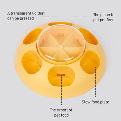 Pet Press Feeder Smart Interactive Controlled Feeding Fun Easy Convenient Automatic Timer Healthy Entertaining Training Puzzle