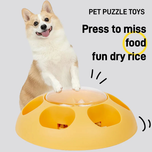 Pet Press Feeder Smart Interactive Controlled Feeding Fun Easy Convenient Automatic Timer Healthy Entertaining Training Puzzle