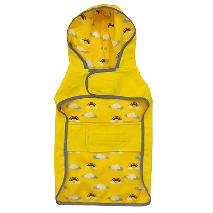 1pc PETS TALE Reversible Dog Raincoat, Polyester Pet Jacket with Duck Print, Machine Washable, Adjustable Straps for Small to Extra Large Breeds
