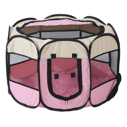 Octagonal Pet Fence Tent Oxford Cloth Scratch-Resistant Foldable Dog Cage for Dogs and Cats, Kennel Nest