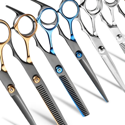 Hair Cutting Scissors, Professional Barber Shears Set with Hair Scissors Thinning Shears, for Men Women Pet