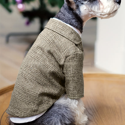 Plaid Print Pet Suit Jacket for Dog And for Wedding Formal Clothes Christmas Gift