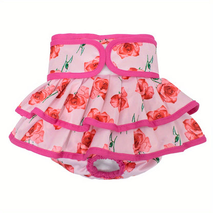 1pc Reusable & Washable Female Dog Diaper in Vibrant Floral Patterns | Soft, Breathable Polyester | Ideal for Heat Cycle & Incontinence | Easy to Use & Clean, Heat Cycle Care|Stylish Pet Wear|Washable Pet Item, Doggie Diapers